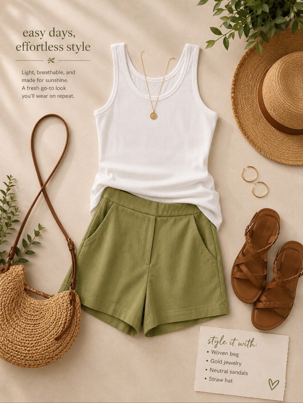 J. by J.Crew Olive Green Shorts Size 4 Elastic Back Waist Zip Button Clasp Pocke